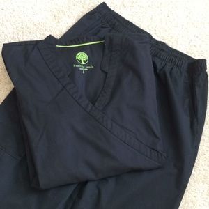 Scrub Set - Top and Pants-Black